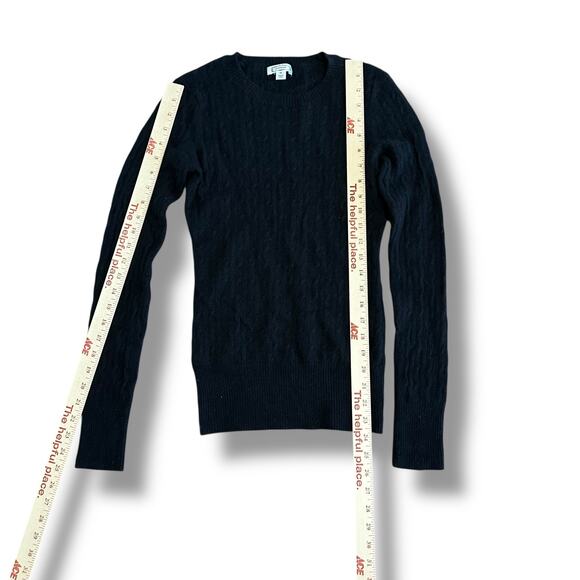 Aphorism Black Angora Rabbit Hair Wool Blend Cable Knit Sweater Medium - Picture 4 of 7